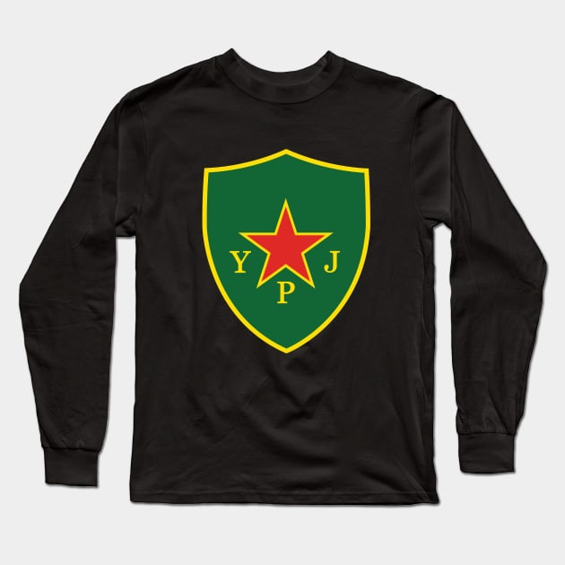 Kurdish Women's Defense Units YPJ Patch Long Sleeve T-Shirt by Beltschazar